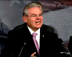 Senator Menendez says negotiating with Republicans is like negotiating with terrorists.  So what has Menendez been doing in his spare time behind our backs?  Putting our troops at risk.  