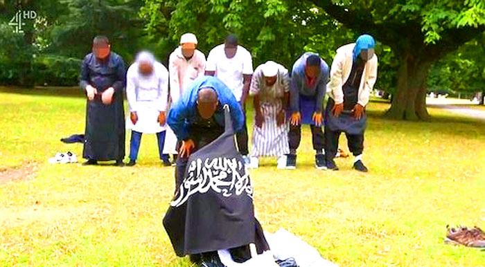 "London Bridge terrorist filmed praying to ISIS flag in Channel 4 documentary.  The ringleader of the London Bridge terror attack appeared in a Channel 4 documentary about jihadis in the UK last year.  The 27-year-old from Barking, East London, is believed to have led the trio who ploughed into pedestrians before stabbing revellers in pubs and bars on Saturday night.  He is currently only being identified by his nickname "Abz" at the request of the Metropolitan Police.  In 2016, he appeared in the documentary alongside a notorious preacher as they prayed to an Islamic State flag in a London park.  Police continue to investigate the atrocity that left seven dead and 48 injured." - Channel 4 / https://youtu.be/o7B6FS_D7_I 