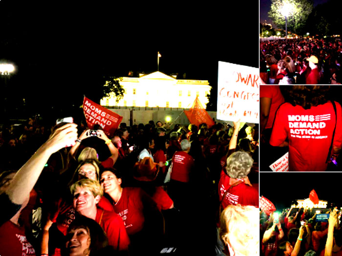 "Happening Now: 'Moms Demand Action' and hundreds of other gather in front of the White House to protest gun violence in the wake of the mass shooting in El Paso." - FOX5 News Twitter 