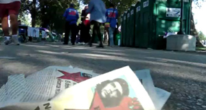 Some Mexican tourists walking next to the Lincoln Memorial grounds were disgusted by the amount of filth and trash covering the mall. Reflections: 1. The Leftists are very willing to "kill trees" and clutter nature in order to spread their message.  